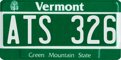 VT license plate ATS326