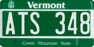 VT license plate ATS348