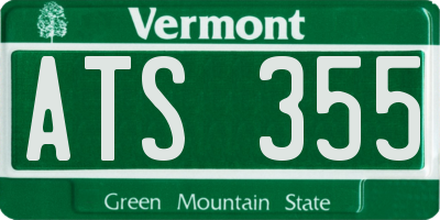 VT license plate ATS355