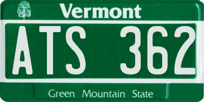VT license plate ATS362