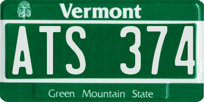 VT license plate ATS374