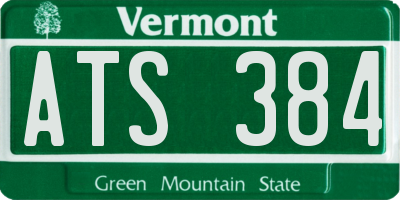 VT license plate ATS384