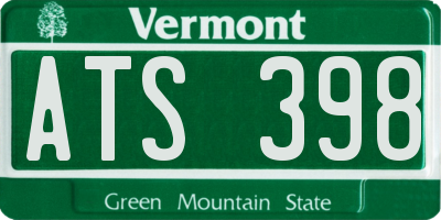VT license plate ATS398