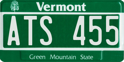 VT license plate ATS455