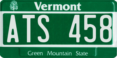 VT license plate ATS458