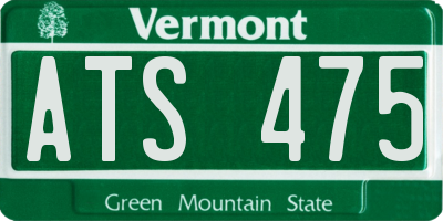 VT license plate ATS475