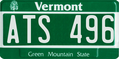 VT license plate ATS496