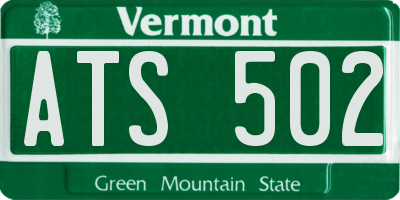 VT license plate ATS502