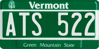 VT license plate ATS522