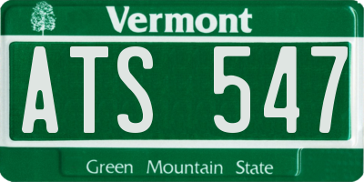 VT license plate ATS547