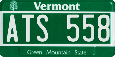 VT license plate ATS558