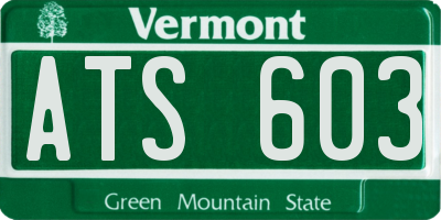 VT license plate ATS603