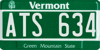 VT license plate ATS634