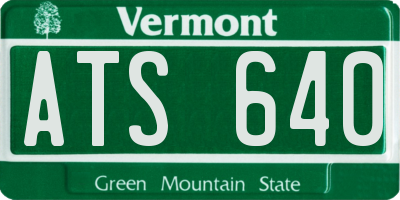 VT license plate ATS640