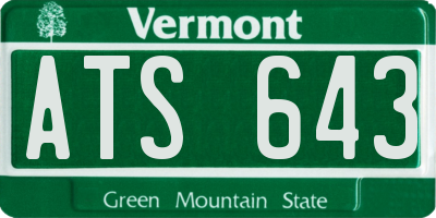 VT license plate ATS643