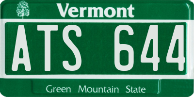VT license plate ATS644