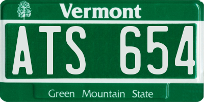 VT license plate ATS654
