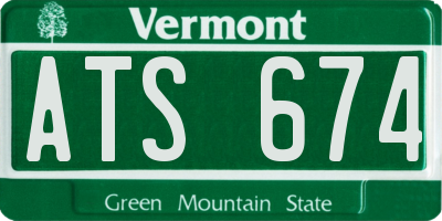 VT license plate ATS674