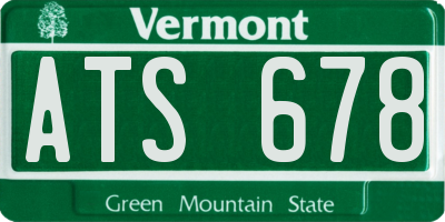 VT license plate ATS678