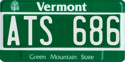 VT license plate ATS686