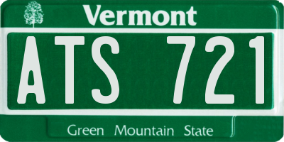VT license plate ATS721