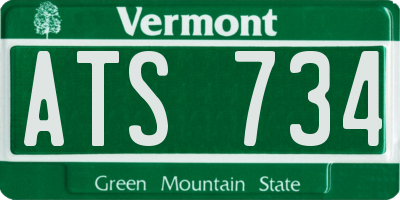 VT license plate ATS734