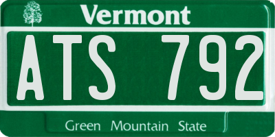 VT license plate ATS792
