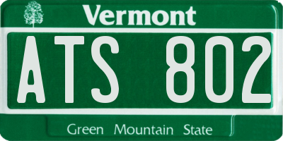 VT license plate ATS802