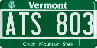 VT license plate ATS803