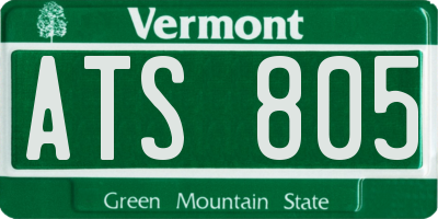 VT license plate ATS805
