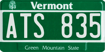 VT license plate ATS835