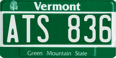 VT license plate ATS836