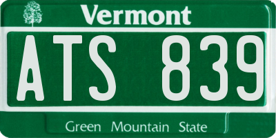 VT license plate ATS839