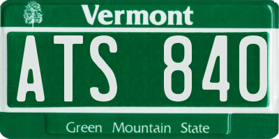 VT license plate ATS840