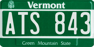 VT license plate ATS843