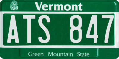 VT license plate ATS847