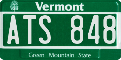 VT license plate ATS848