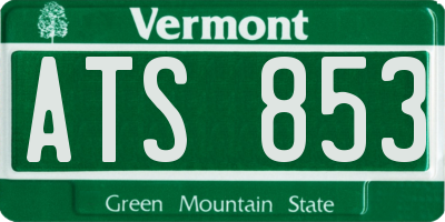 VT license plate ATS853