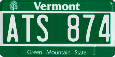 VT license plate ATS874