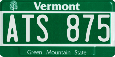 VT license plate ATS875