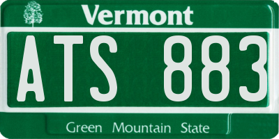 VT license plate ATS883