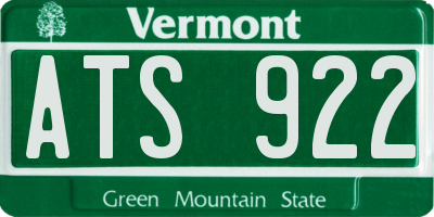 VT license plate ATS922