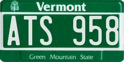 VT license plate ATS958