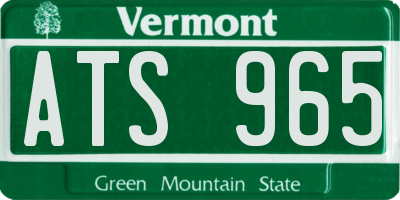 VT license plate ATS965