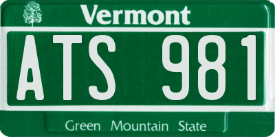 VT license plate ATS981