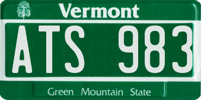 VT license plate ATS983