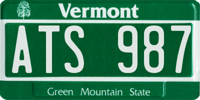 VT license plate ATS987