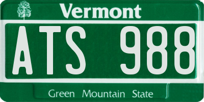 VT license plate ATS988