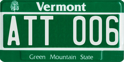 VT license plate ATT006