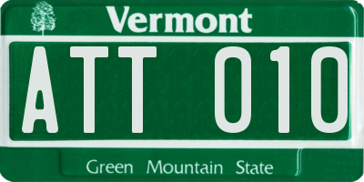 VT license plate ATT010